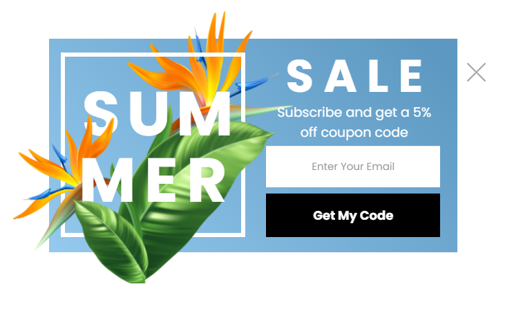 Email capture template by Bevy Design perfect for summer deals.